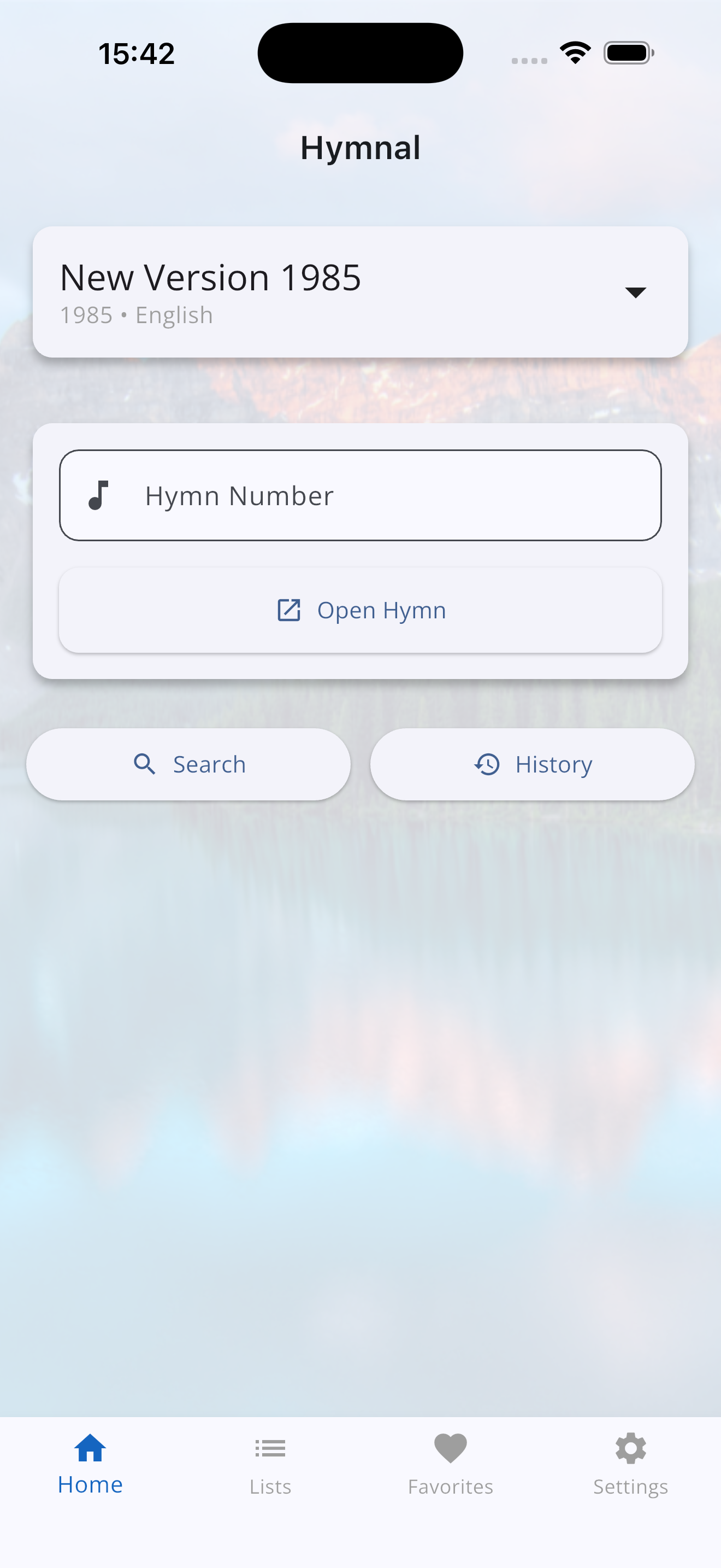 Adventist Hymnal home screen