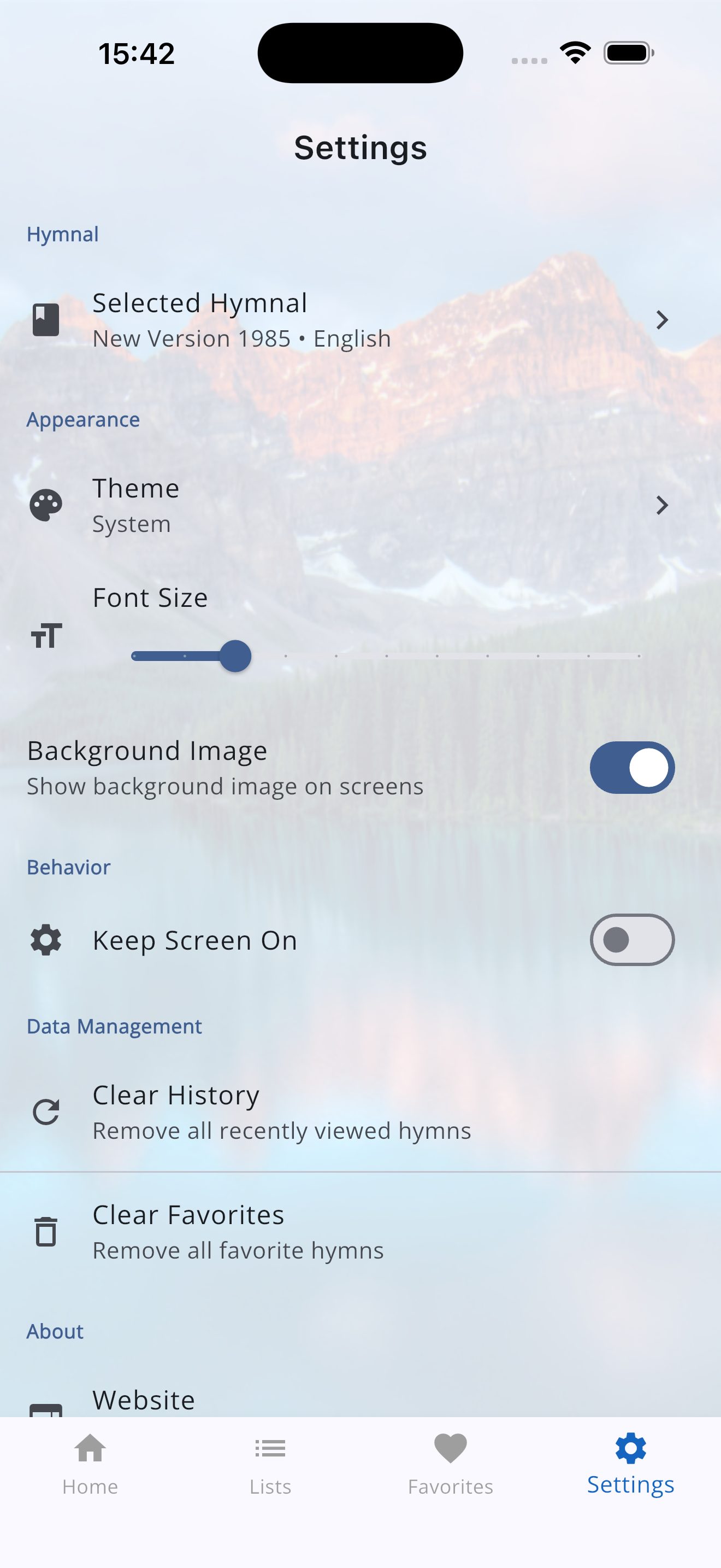 Settings