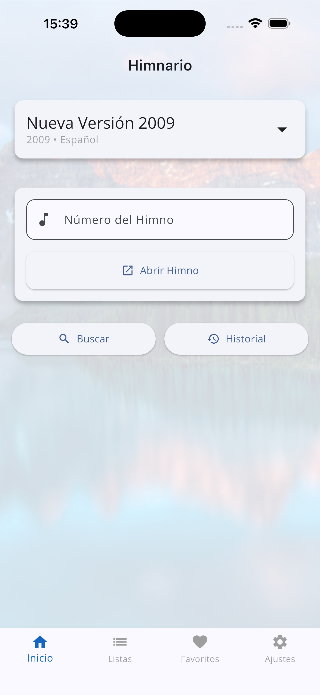 Spanish home screen
